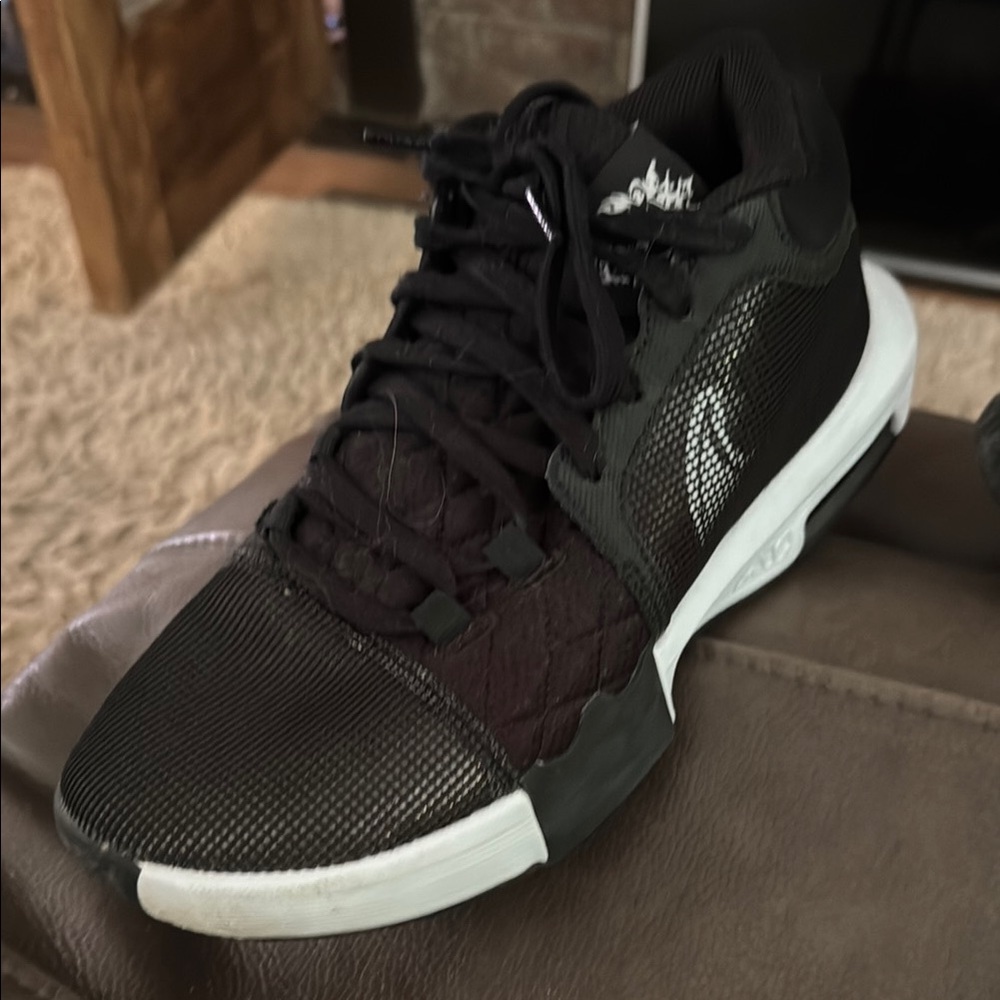 Nike Lebron Black and White Basketball Shoes with Mesh Upper